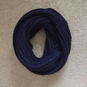 F21 Navy Giant Knit Circle Scarf